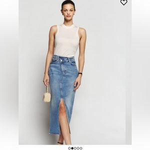Reformation Nila Long Denim Skirt Size 30